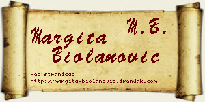 Margita Biolanović vizit kartica
